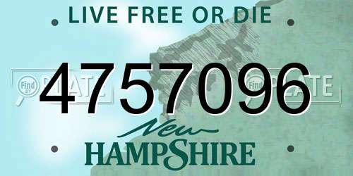 4757096 New Hampshire License Plate