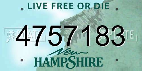 4757183 New Hampshire License Plate