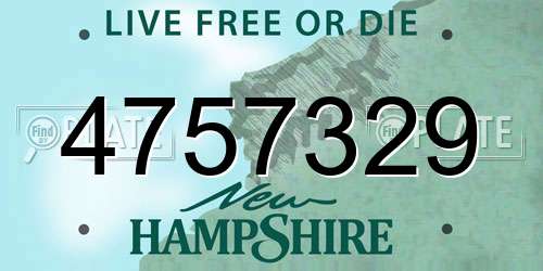 4757329 New Hampshire License Plate