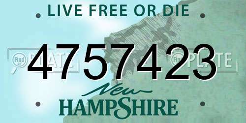 4757423 New Hampshire License Plate
