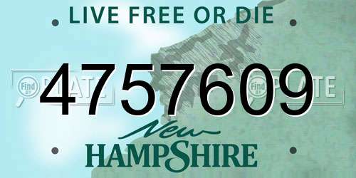 4757609 New Hampshire License Plate