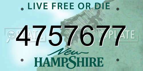 4757677 New Hampshire License Plate