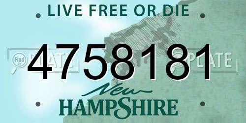 4758181 New Hampshire License Plate