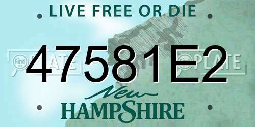 47581E2 New Hampshire License Plate