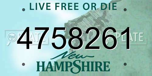 4758261 New Hampshire License Plate
