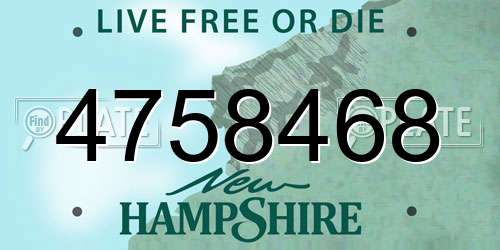 4758468 New Hampshire License Plate