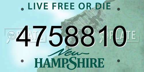4758810 New Hampshire License Plate