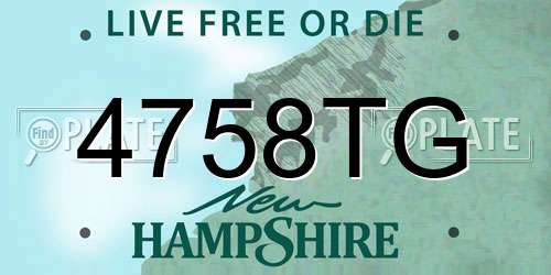 4758TG New Hampshire License Plate