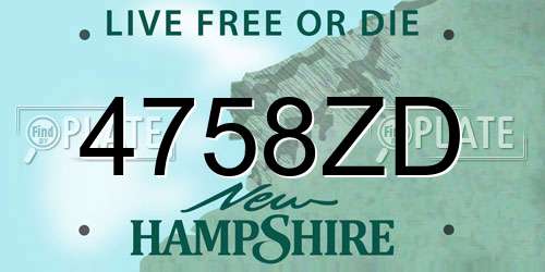 4758ZD New Hampshire License Plate