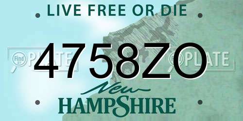4758ZO New Hampshire License Plate