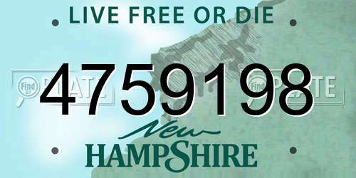 4759198 New Hampshire License Plate