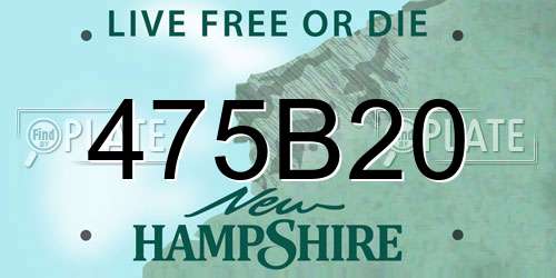475B20 New Hampshire License Plate