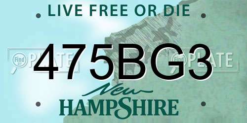 475BG3 New Hampshire License Plate