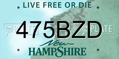 475BZD New Hampshire License Plate
