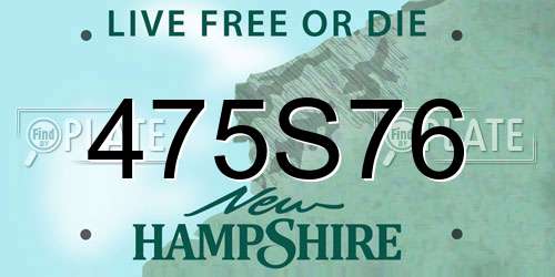 475S76 New Hampshire License Plate