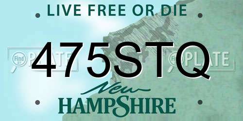 475STQ New Hampshire License Plate