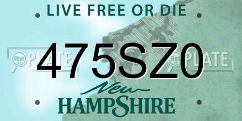 475SZ0 New Hampshire License Plate