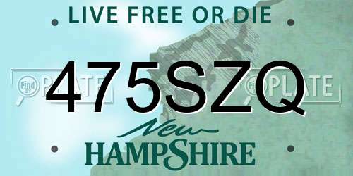 475SZQ New Hampshire License Plate