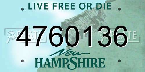4760136 New Hampshire License Plate