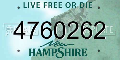 4760262 New Hampshire License Plate