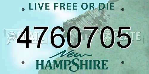 4760705 New Hampshire License Plate