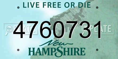 4760731 New Hampshire License Plate
