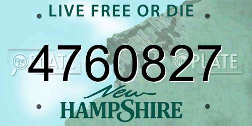 4760827 New Hampshire License Plate
