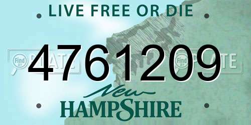 4761209 New Hampshire License Plate