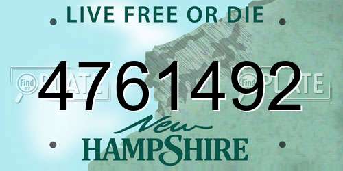 4761492 New Hampshire License Plate