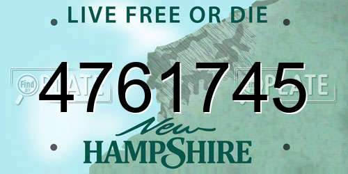 4761745 New Hampshire License Plate