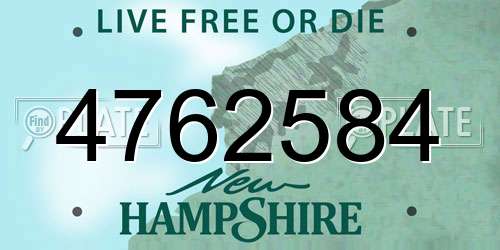 4762584 New Hampshire License Plate
