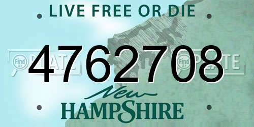 4762708 New Hampshire License Plate
