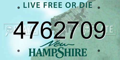 4762709 New Hampshire License Plate