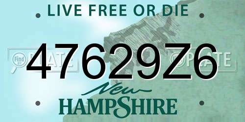 47629Z6 New Hampshire License Plate