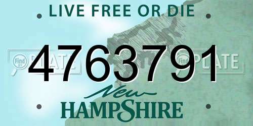 4763791 New Hampshire License Plate