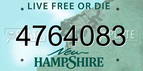 4764083 New Hampshire License Plate