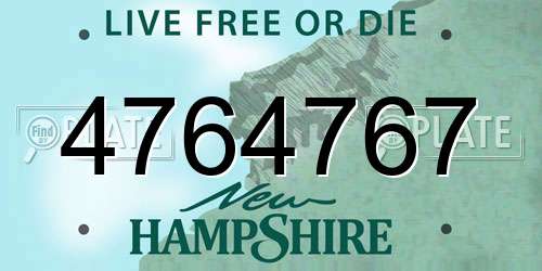 4764767 New Hampshire License Plate