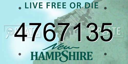 4767135 New Hampshire License Plate
