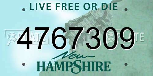 4767309 New Hampshire License Plate