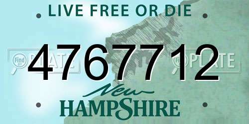 4767712 New Hampshire License Plate
