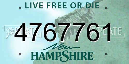 4767761 New Hampshire License Plate