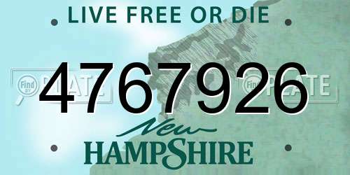 4767926 New Hampshire License Plate