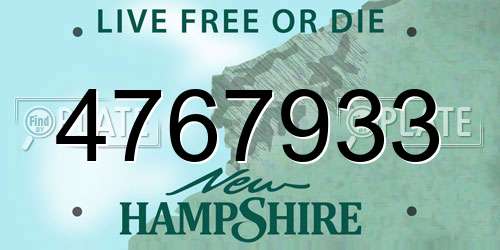 4767933 New Hampshire License Plate