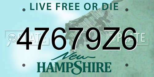 47679Z6 New Hampshire License Plate
