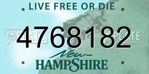 4768182 New Hampshire License Plate