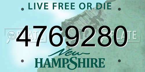 4769280 New Hampshire License Plate