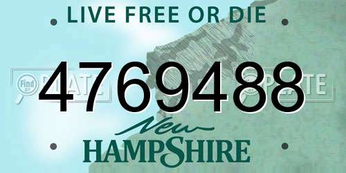 4769488 New Hampshire License Plate