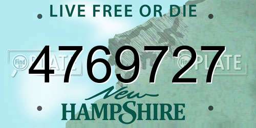 4769727 New Hampshire License Plate