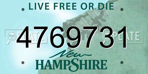 4769731 New Hampshire License Plate