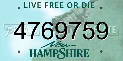 4769759 New Hampshire License Plate